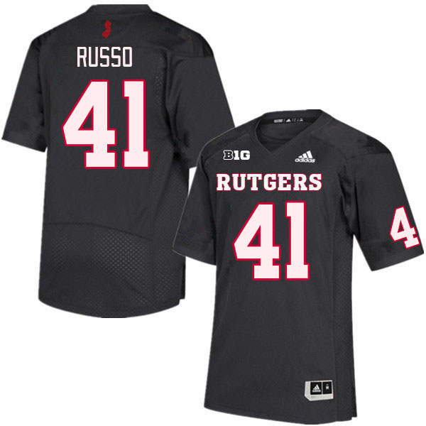 Men #41 Ryan Russo Rutgers Scarlet Knights College Football Jerseys Stitched Sale-Black